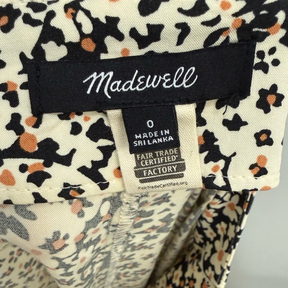 Madewell Side-Button Straight Midi Skirt in floral Daisy Groove Cream and Black - Picture 11 of 12